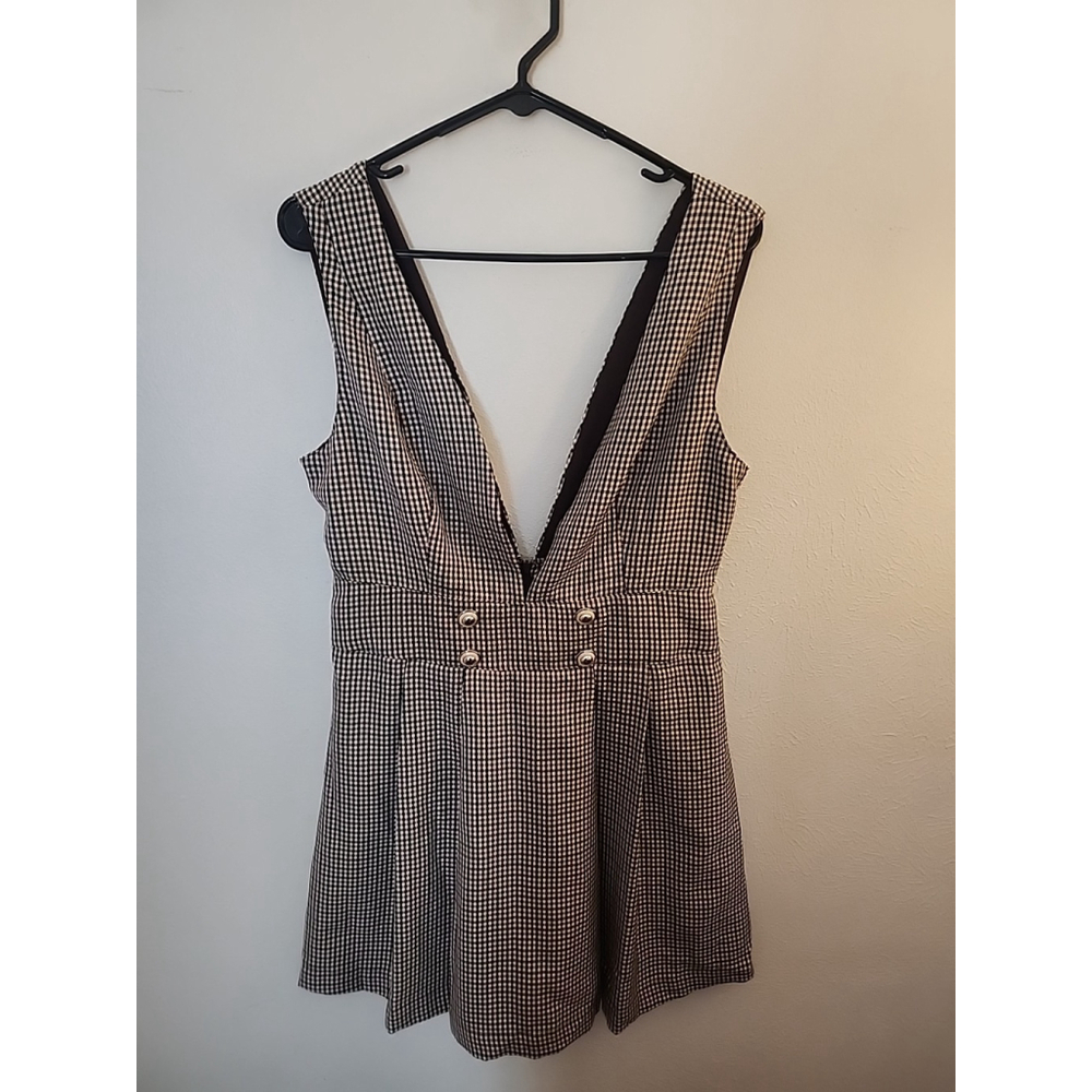 Plaid Overall 90's Preppy Style Dress Size Medium